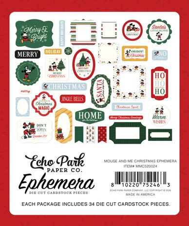 Echo Park Mouse And Me Christmas Ephemera (MMC520024) Echo Park Mouse And Me Christmas Ephemera (MMC520024)