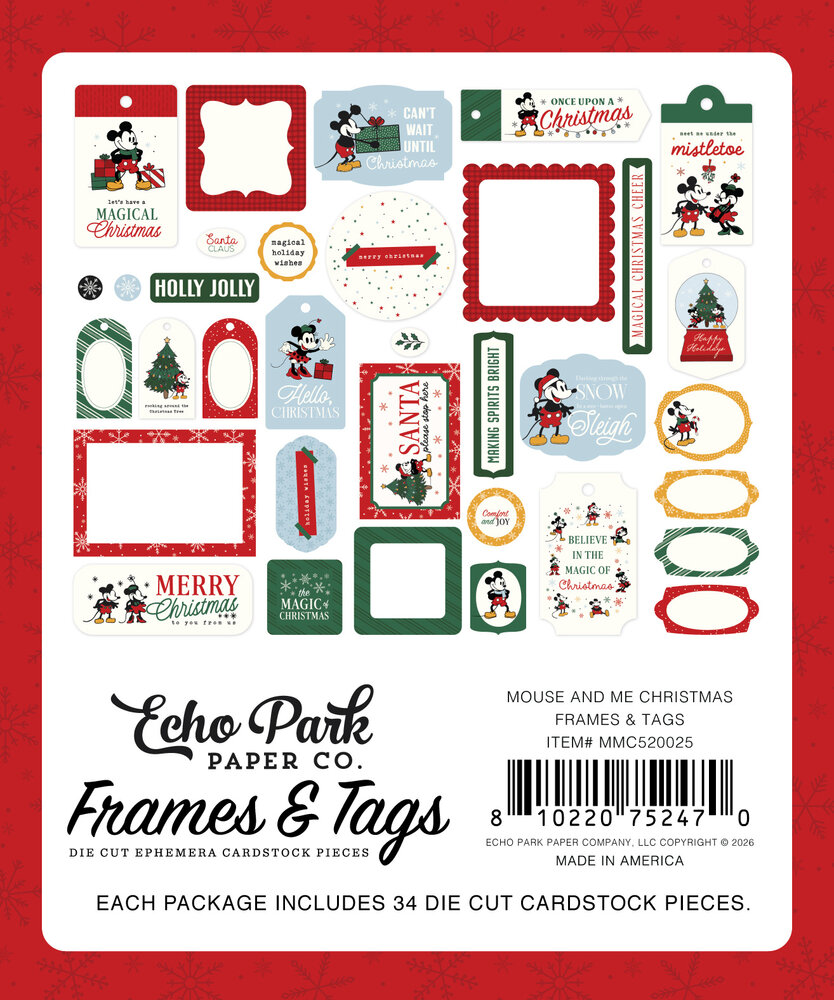 Echo Park Mouse And Me Christmas Frames & Tags (MMC520025)