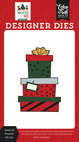 Echo Park Mouse And Me Christmas Small Designer Die Set Stack Of Presents (MMC520041)