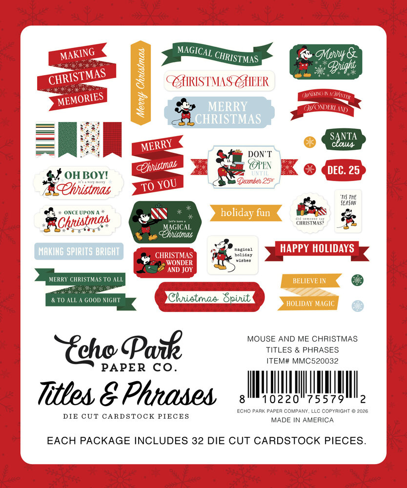 Echo Park Mouse And Me Christmas Titles & Phrases (MMC520032) Echo Park Mouse And Me Christmas Titles & Phrases (MMC520032)