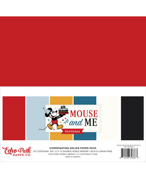 Echo Park Mouse And Me Birthday 12x12 Inch Coordination Solids Paper Pack (MMB509015)