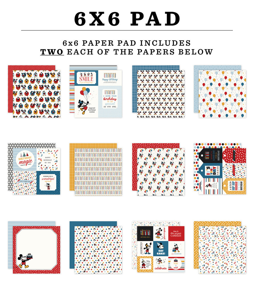 Echo Park Mouse And Me Birthday 6x6 Inch Paper Pad (MMB509023)