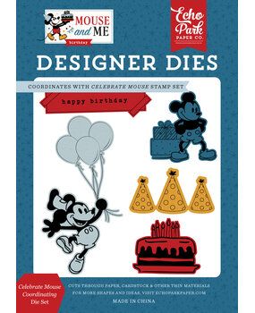 Echo Park Mouse And Me Birthday Coordinating Medium Dies Celebrate Mouse (MMB509042)