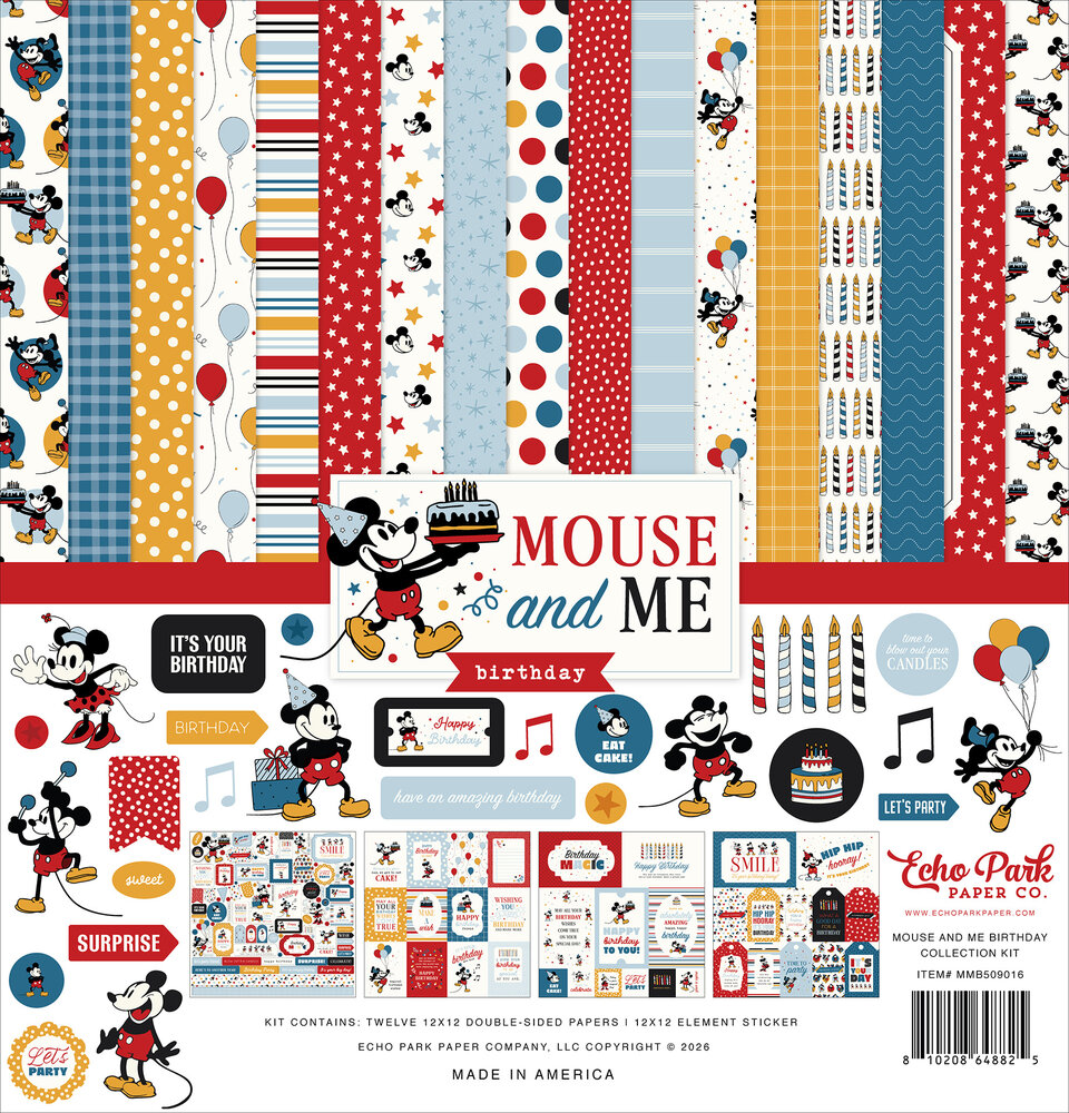 Echo Park Mouse And Me Birthday 12x12 Inch Collection Kit (MMB509016)