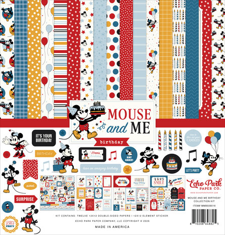 Echo Park Mouse And Me Birthday 12x12 Inch Collection Kit (MMB509016)