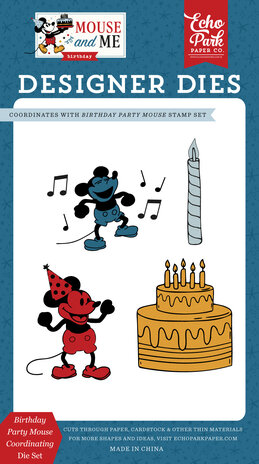 Echo Park Mouse And Me Birthday Coordinating Small Dies Birthday Party Mouse (MMB509043)