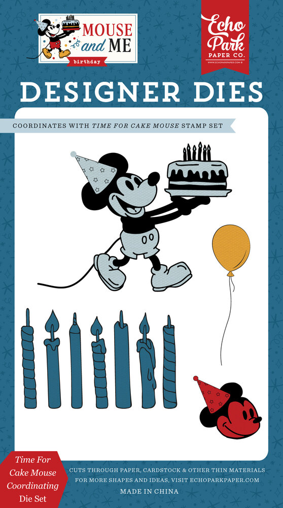 Echo Park Mouse And Me Birthday Coordinating Small Dies Time For Cake Mouse (MMB509044)