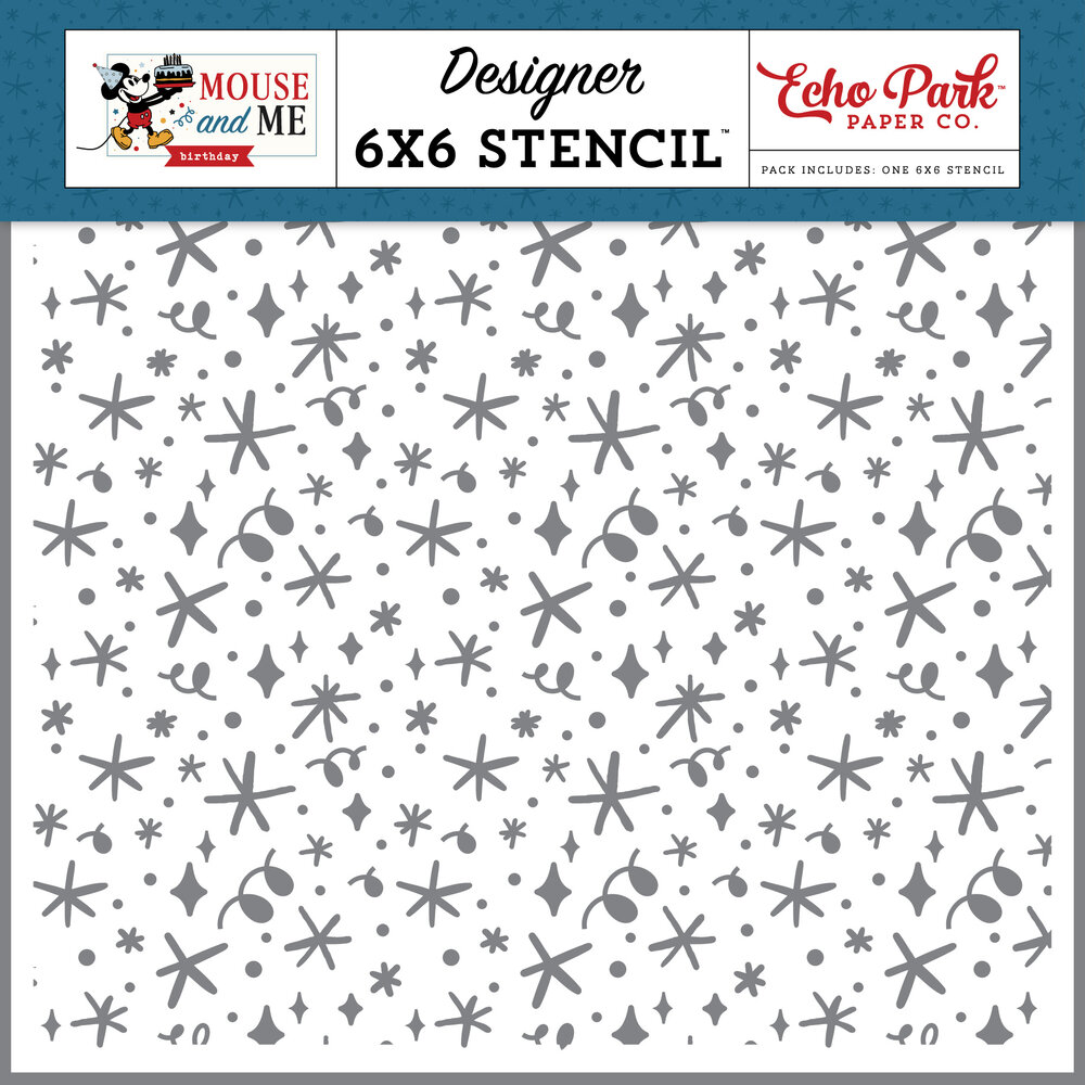 Echo Park Mouse And Me Birthday Designer Stencil Sparkles And Surprises (MMB509035)