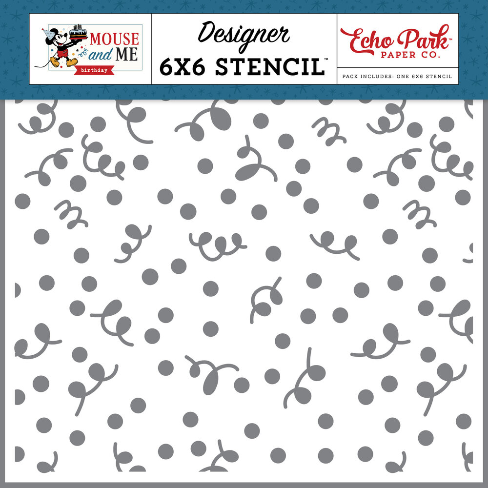 Echo Park Mouse And Me Birthday Designer Stencil Time To Party Confetti (MMB509034) Echo Park Mouse And Me Birthday Designer Stencil Time To Party Confetti (MMB509034)