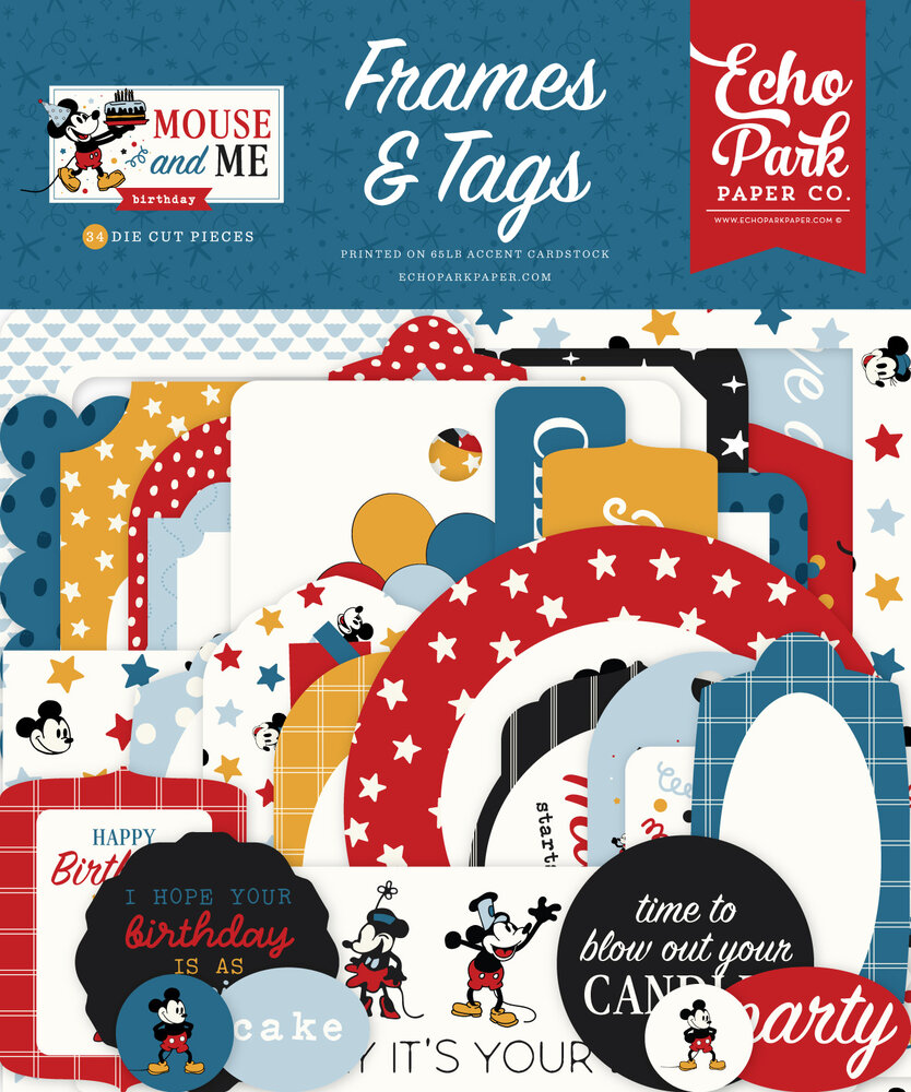 Echo Park Mouse And Me Birthday Frames & Tags (MMB509025)