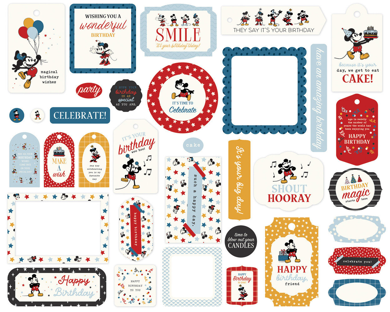 Echo Park Mouse And Me Birthday Frames & Tags (MMB509025)