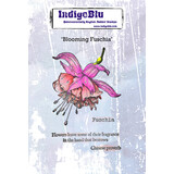 IndigoBlu Blooming Fuchsia A6 Red Rubber Stamp (IND1537)