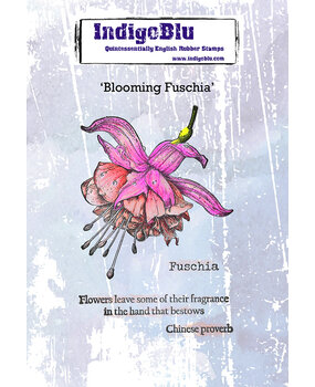 IndigoBlu Blooming Fuchsia A6 Red Rubber Stamp (IND1537)
