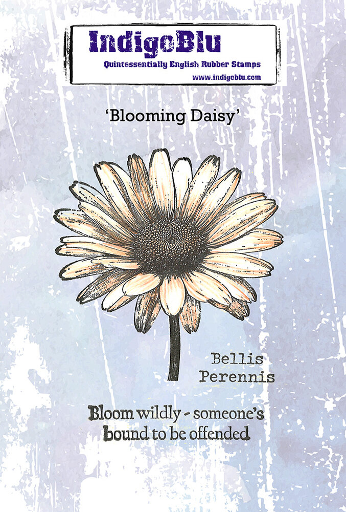 IndigoBlu Blooming Daisy A6 Red Rubber Stamp (IND1538)