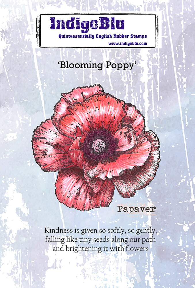 IndigoBlu Blooming Poppy A6 Red Rubber Stamp (IND1539) IndigoBlu Blooming Poppy A6 Red Rubber Stamp (IND1539)