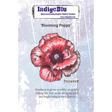 IndigoBlu Blooming Poppy A6 Red Rubber Stamp (IND1539)
