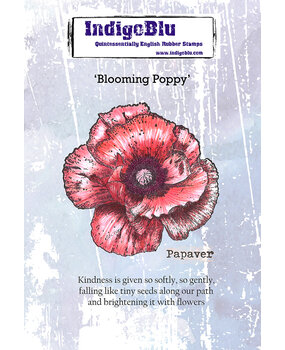 IndigoBlu Blooming Poppy A6 Red Rubber Stamp (IND1539)