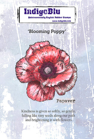 IndigoBlu Blooming Poppy A6 Red Rubber Stamp (IND1539) IndigoBlu Blooming Poppy A6 Red Rubber Stamp (IND1539)