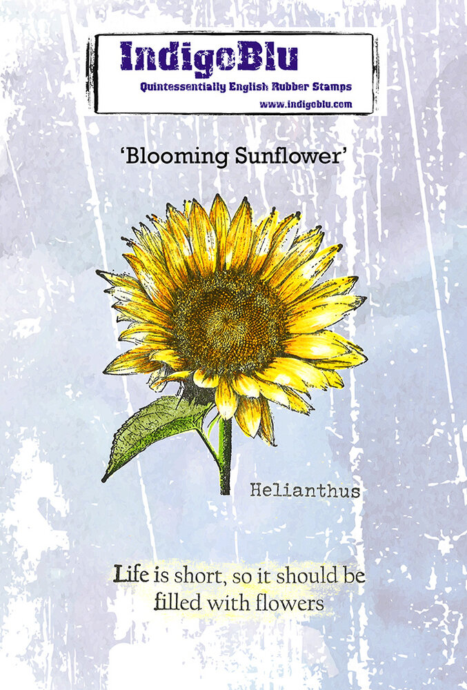 IndigoBlu Blooming Sunflower A6 Red Rubber Stamp (IND1540)
