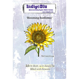 IndigoBlu Blooming Sunflower A6 Red Rubber Stamp (IND1540)