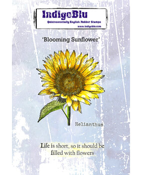 IndigoBlu Blooming Sunflower A6 Red Rubber Stamp (IND1540)