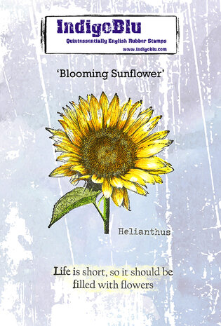 IndigoBlu Blooming Sunflower A6 Red Rubber Stamp (IND1540)