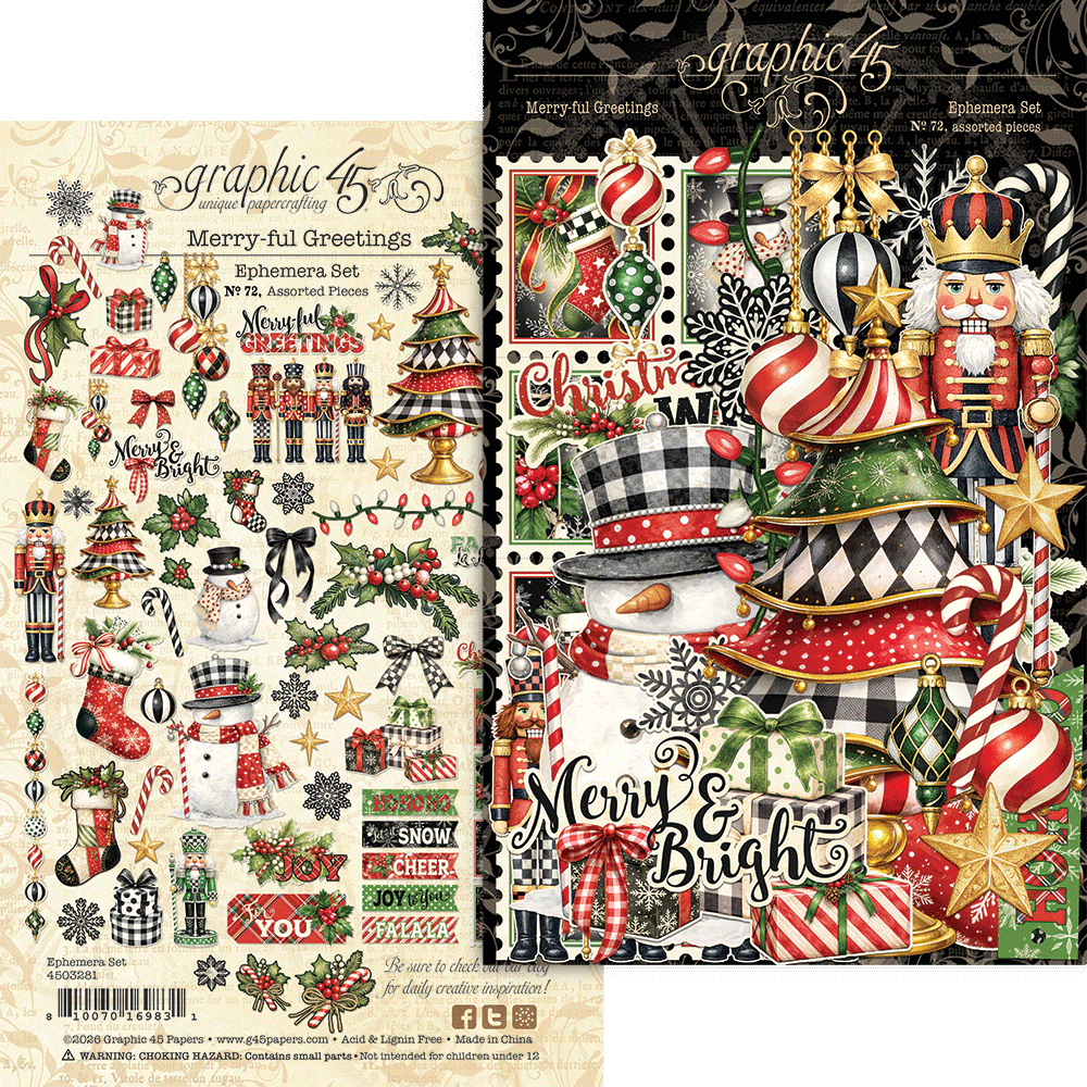 Graphic 45 Merry-ful Greetings Ephemera Set (4503281) Graphic 45 Merry-ful Greetings Ephemera Set (4503281)