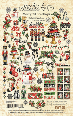 Graphic 45 Merry-ful Greetings Ephemera Set (4503281) Graphic 45 Merry-ful Greetings Ephemera Set (4503281)