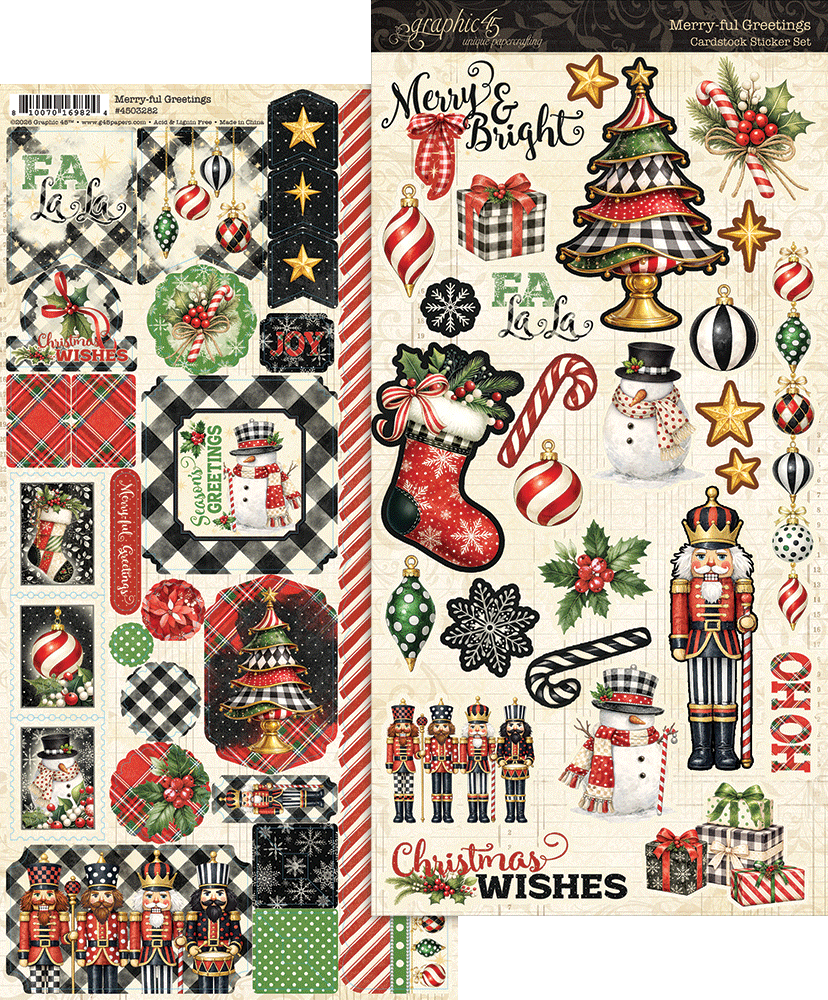 Graphic 45 Merry-ful Greetings Sticker Set (4503282)