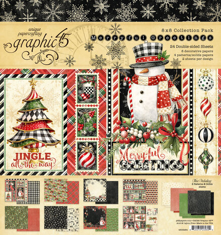 Graphic 45 Merry-ful Greetings 8x8 Inch Collection Pack (4503284) Graphic 45 Merry-ful Greetings 8x8 Inch Collection Pack (4503284)