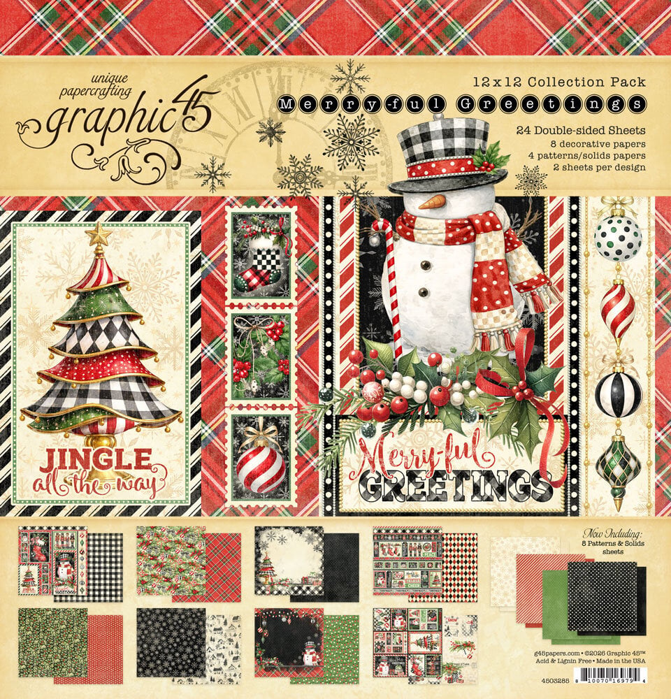 Graphic 45 Merry-ful Greetings 12x12 Inch Collection Pack (4503285) Graphic 45 Merry-ful Greetings 12x12 Inch Collection Pack (4503285)