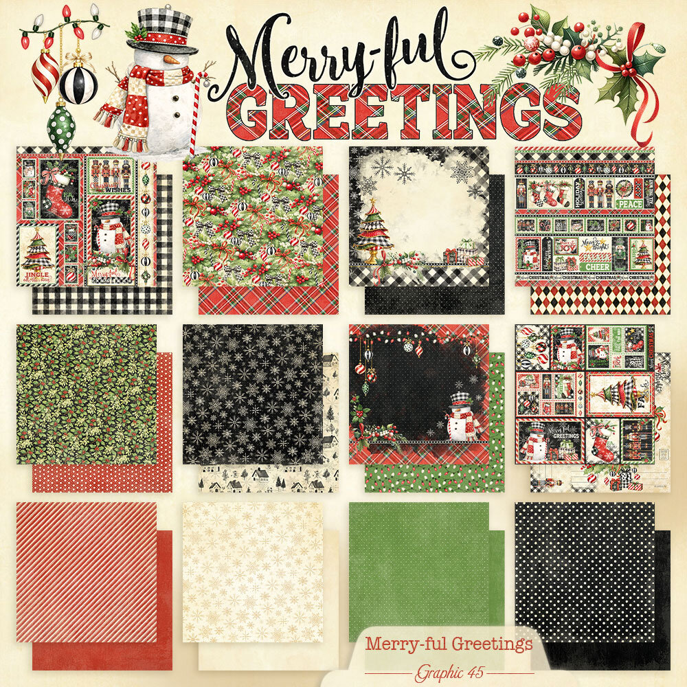 Graphic 45 Merry-ful Greetings 8x8 Inch Collection Pack (4503284) Graphic 45 Merry-ful Greetings 8x8 Inch Collection Pack (4503284)