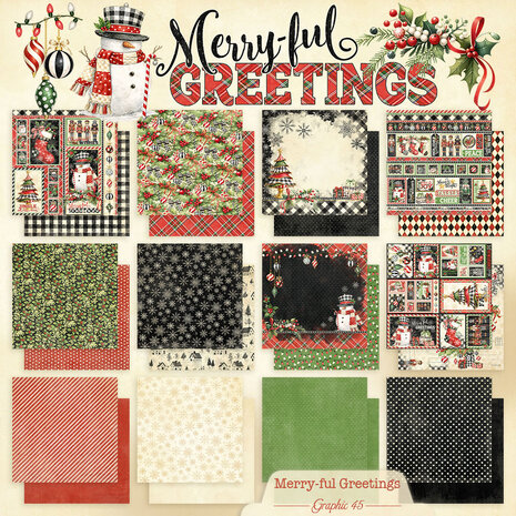 Graphic 45 Merry-ful Greetings 8x8 Inch Collection Pack (4503284) Graphic 45 Merry-ful Greetings 8x8 Inch Collection Pack (4503284)