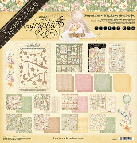 Graphic 45 Little One Keepsake Kit with Exclusive Metal Die-Set (4503319) Graphic 45 Little One Keepsake Kit with Exclusive Metal Die-Set (4503319)