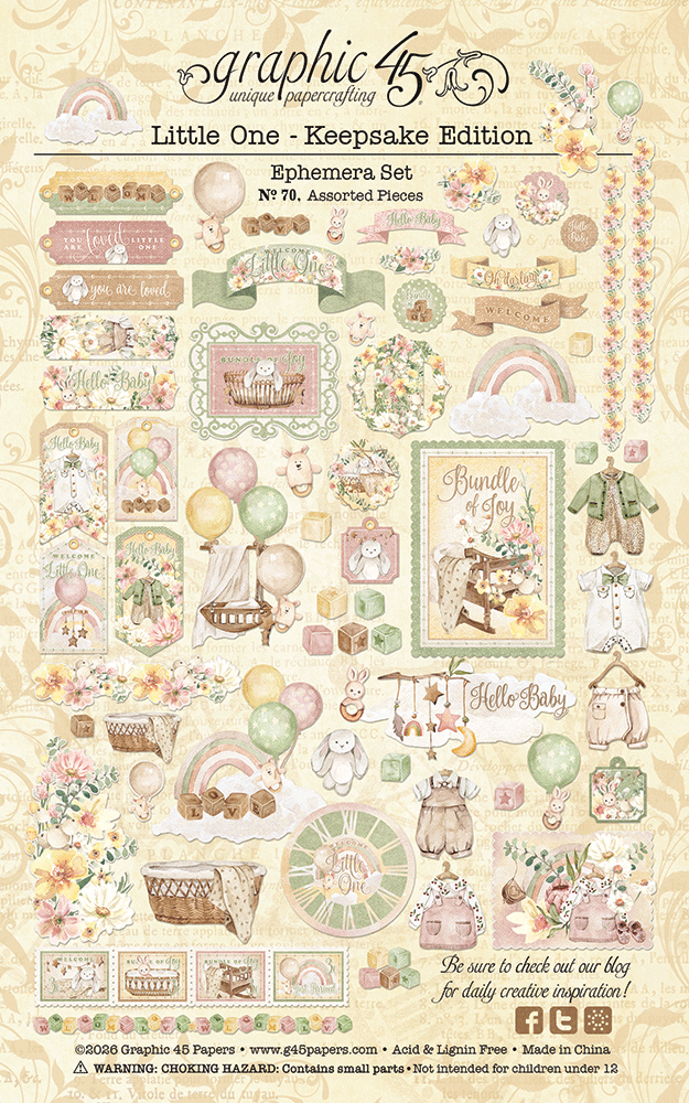 Graphic 45 Little One Keepsake Kit with Exclusive Metal Die-Set (4503319) Graphic 45 Little One Keepsake Kit with Exclusive Metal Die-Set (4503319)