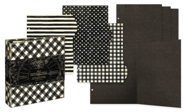 Graphic 45 Check Binder Album with Interactive Pages Black (4503316) Graphic 45 Check Binder Album with Interactive Pages Black (4503316)