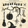 Graphic 45 Halloween Hanging Die Set Ghost Banner, Pumpkins, Spiderweb, Witch Hat & Broom (4503314)