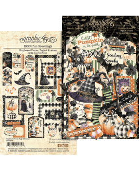 Graphic 45 BOOtiful Greetings Chipboard Pieces, Tags & Frames (4503303)