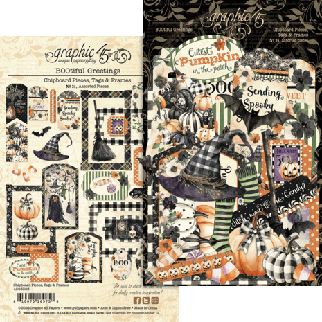 Graphic 45 BOOtiful Greetings Chipboard Pieces, Tags & Frames (4503303) Graphic 45 BOOtiful Greetings Chipboard Pieces, Tags & Frames (4503303)