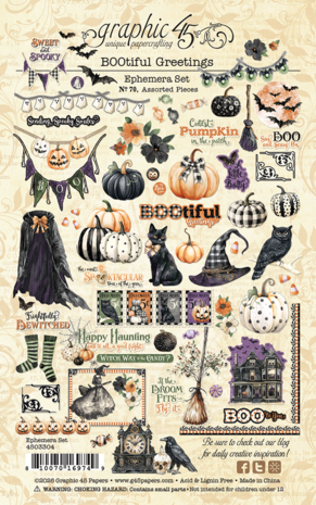 Graphic 45 BOOtiful Greetings Ephemera Set (4503304) Graphic 45 BOOtiful Greetings Ephemera Set (4503304)