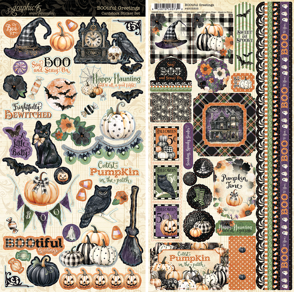 Graphic 45 BOOtiful Greetings Sticker Set (4503305) Graphic 45 BOOtiful Greetings Sticker Set (4503305)