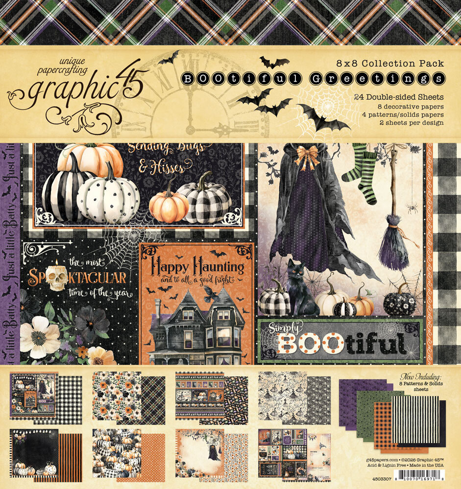 Graphic 45 BOOtiful Greetings 8x8 Inch Collection Pack (4503307) Graphic 45 BOOtiful Greetings 8x8 Inch Collection Pack (4503307)