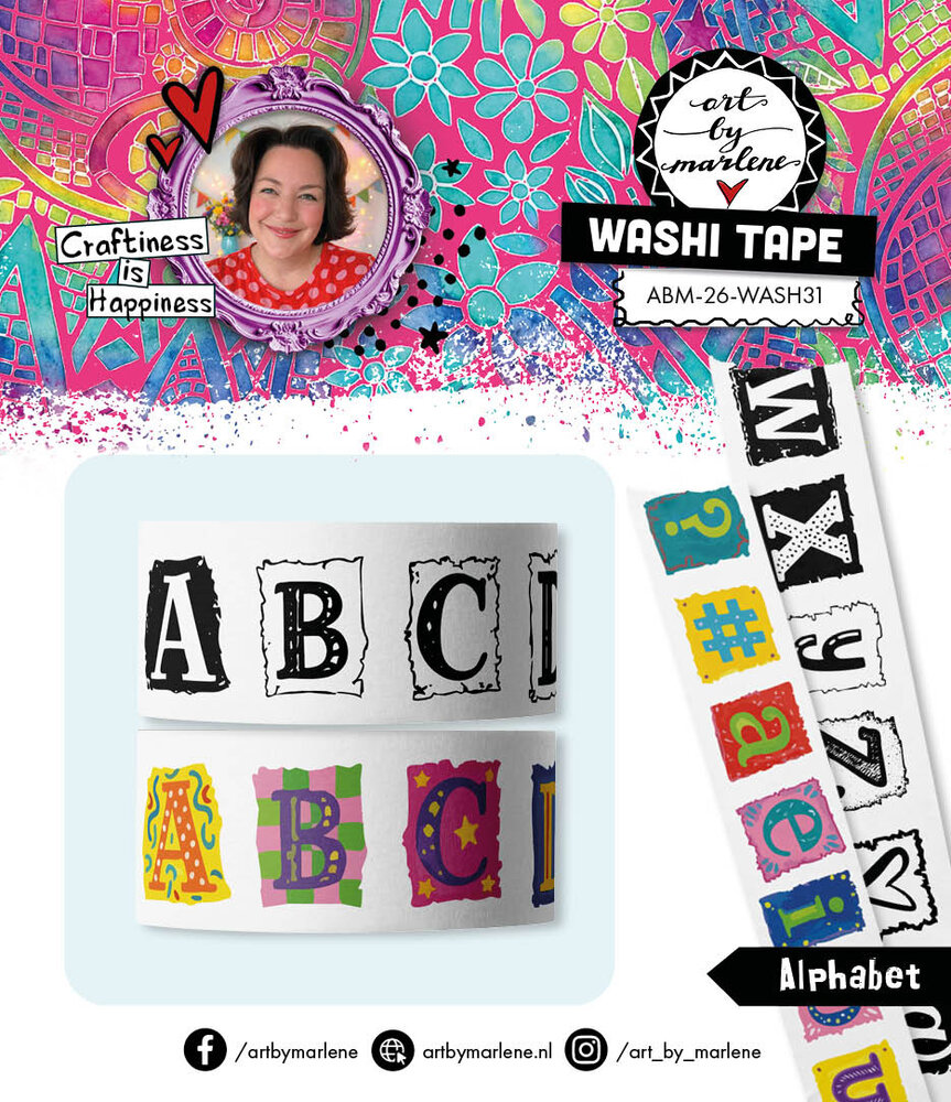 Art By Marlene Washi Tape Alphabet (ABM-26-WASH31) Art By Marlene Washi Tape Alphabet (ABM-26-WASH31)