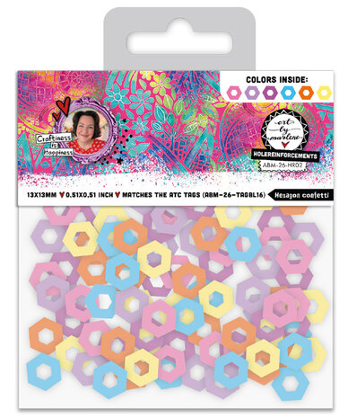 Art By Marlene Hole-Reinforcements Hexagon Confetti (ABM-26-HR02) Art By Marlene Hole-Reinforcements Hexagon Confetti (ABM-26-HR02)