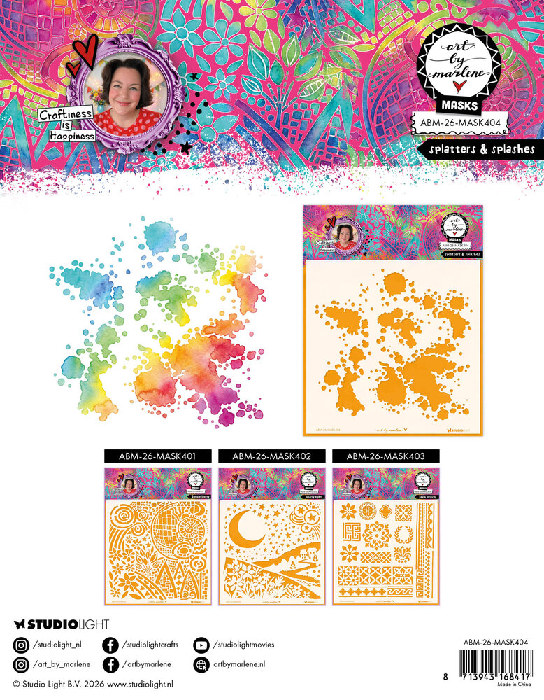 Art By Marlene Splatters & Splashes Mask (ABM-26-MASK404) Art By Marlene Splatters & Splashes Mask (ABM-26-MASK404)