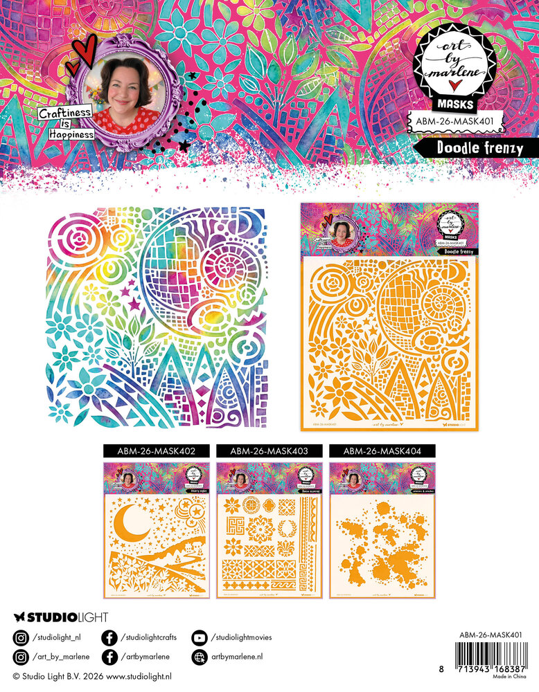 Art By Marlene Doodle Frenzy Mask (ABM-26-MASK401) Art By Marlene Doodle Frenzy Mask (ABM-26-MASK401)