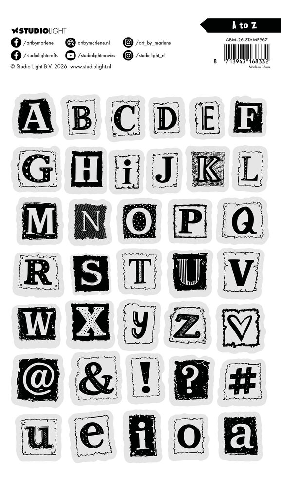 Art By Marlene A to Z Clear Stamp (ABM-26-STAMP967) Art By Marlene A to Z Clear Stamp (ABM-26-STAMP967)