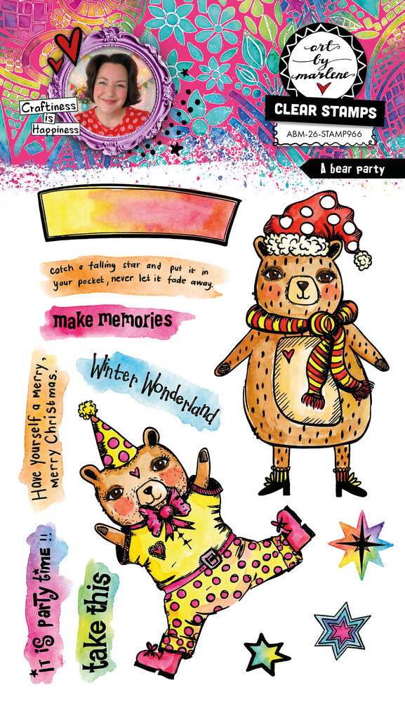 Art By Marlene A Bear Party Clear Stamp (ABM-26-STAMP966) Art By Marlene A Bear Party Clear Stamp (ABM-26-STAMP966)