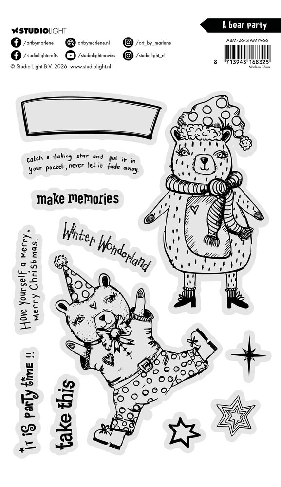 Art By Marlene A Bear Party Clear Stamp (ABM-26-STAMP966) Art By Marlene A Bear Party Clear Stamp (ABM-26-STAMP966)