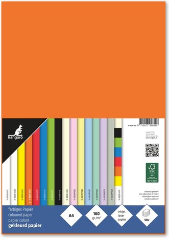 Kangaro KTC Paper A4 160gr Orange Pack (50pcs) (K-0039-055) Kangaro KTC Paper A4 160gr Orange Pack (50pcs) (K-0039-055)